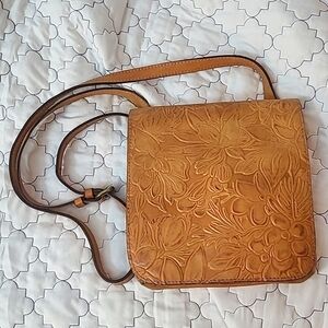 Patricia Nash Granada Tooled Leather Crossbody Bag Brown Florence